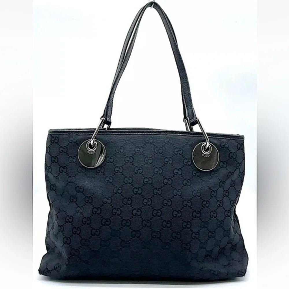 Gucci eclipse black canvas tote bag